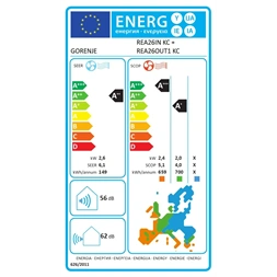 Gorenje Rea 2,6KW split klíma csepptálca fűtéssel, beépített WIFI REA26 KC
