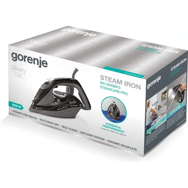Gorenje SIH2600BKG fekete gőzölős vasaló