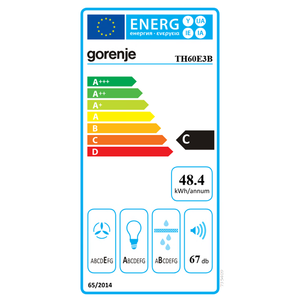 Gorenje TH60E3B fekete teleszkópos páraelszívó