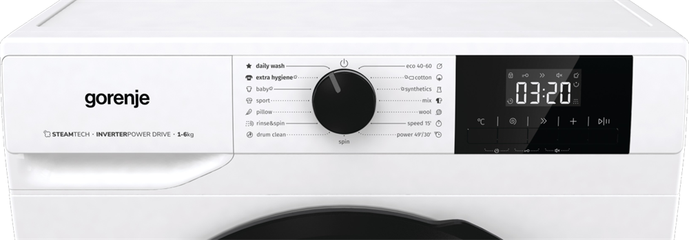Gorenje W1NGPI61SBS fehér, elöltöltős, max.1000ford., 6 kg, mosógép