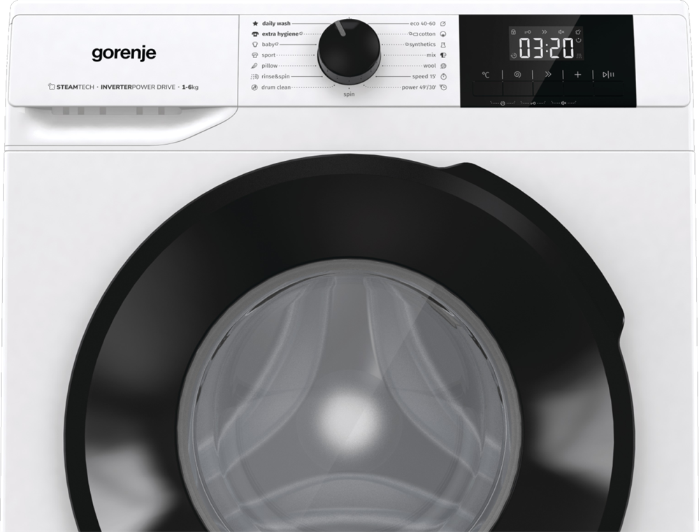 Gorenje W1NGPI61SBS fehér, elöltöltős, max.1000ford., 6 kg, mosógép