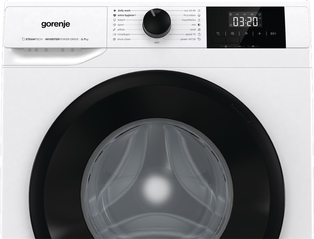Gorenje W3NGPI72SBS fehér, elöltöltős, keskeny, max.1200ford., 7 kg, mosógép