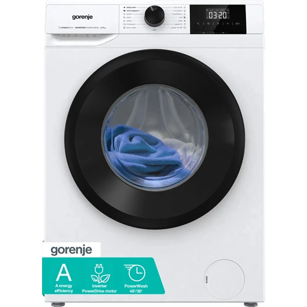 Gorenje W3NGPI74A3S fehér, elöltöltős, 7 kg, 1400 ford./perc, mosógép