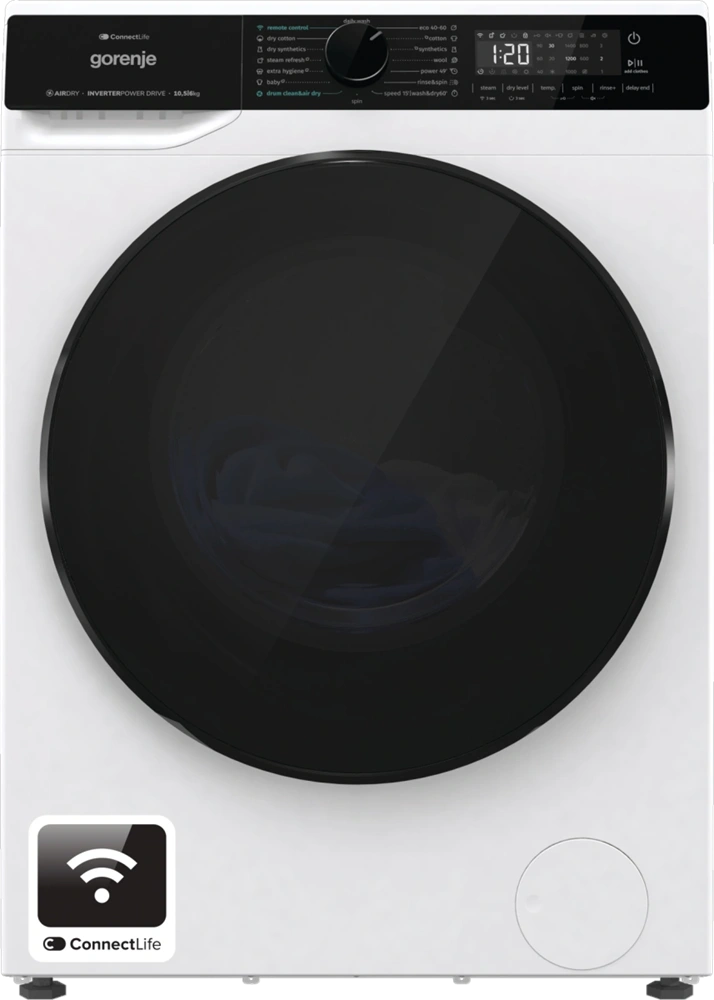 Gorenje WD2PA1X64ADW fehér, max.1400.ford, 10,5/6kg, mosó-szárítógép