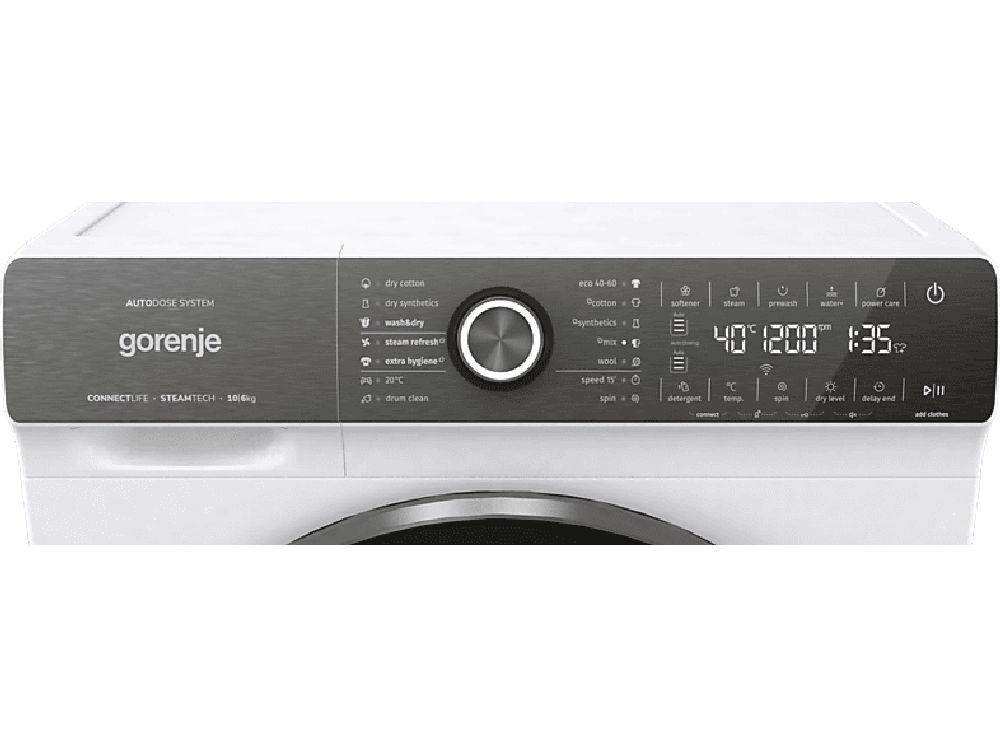 Gorenje WD2S164ADSWA fehér, elöltöltős, max.1400ford., 10 kg/6 kg, mosó-szárítógép