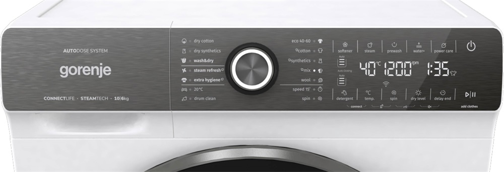 Gorenje WD2S164ADSWA fehér, elöltöltős, max.1400ford., 10 kg/6 kg, mosó-szárítógép