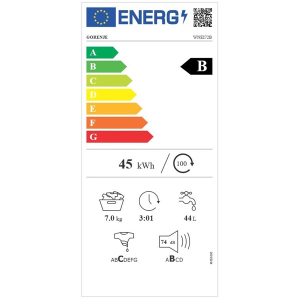Gorenje WNEI72B 7 kg elöltöltős mosógép (Újszerű)