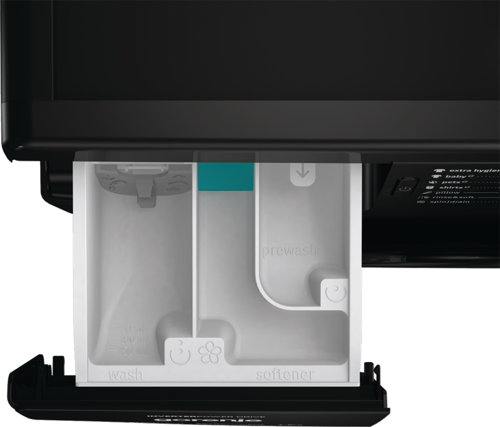 Gorenje WNEI84AS/B fekete, elöltöltős, max.1400ford., 8 kg, mosógép