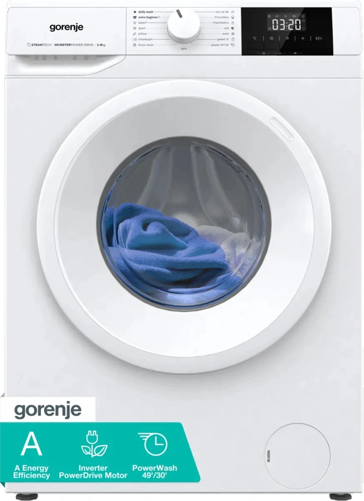 Gorenje WNGPI62SAS fehér, elöltöltős, 6 kg, mosógép