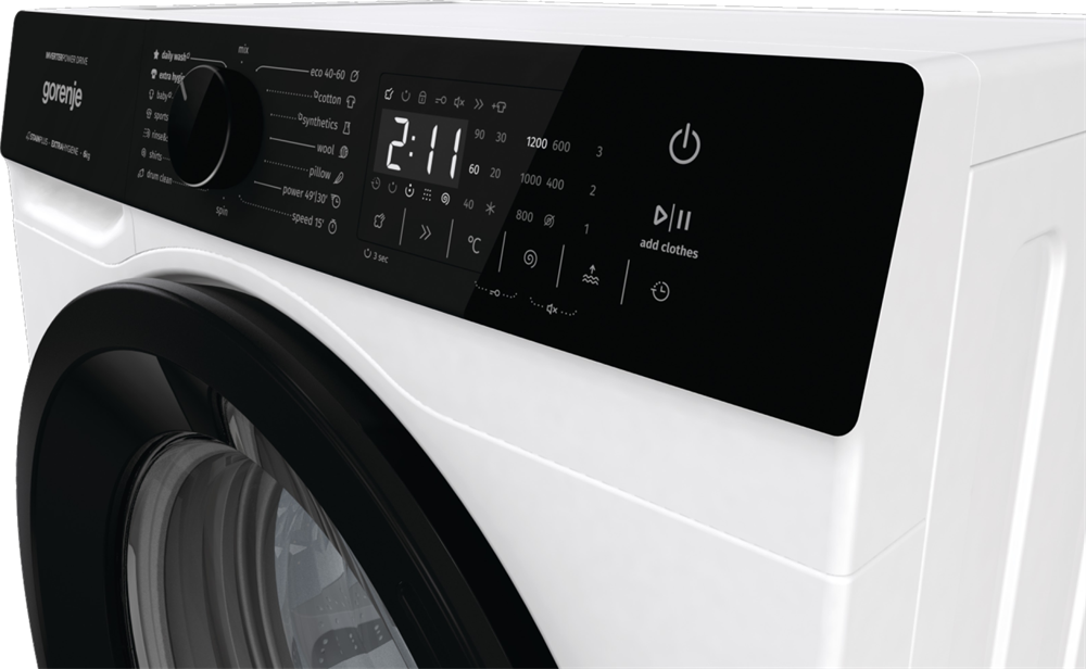 Gorenje WNHA62SASEU fehér, elöltöltős, keskeny, max.1200ford., 6 kg, mosógép