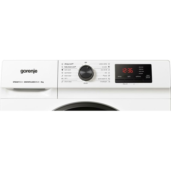 Gorenje WNHVB60SES fehér, elöltöltős, keskeny, max.1000ford., 6 kg, mosógép (Újszerű)