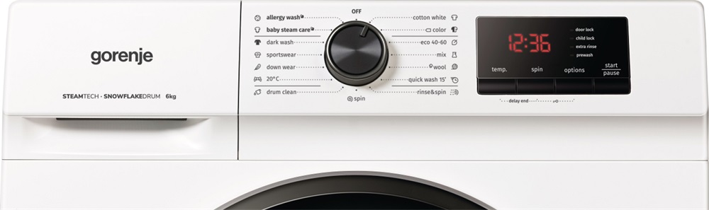 Gorenje WNHVB60SES fehér, elöltöltős, keskeny, max.1000ford., 6 kg, mosógép (Újszerű)