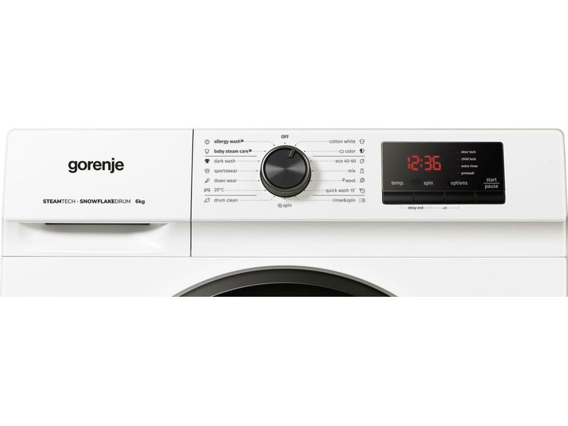 Gorenje WNHVB60SES fehér, elöltöltős, keskeny, max.1000ford., 6 kg, mosógép