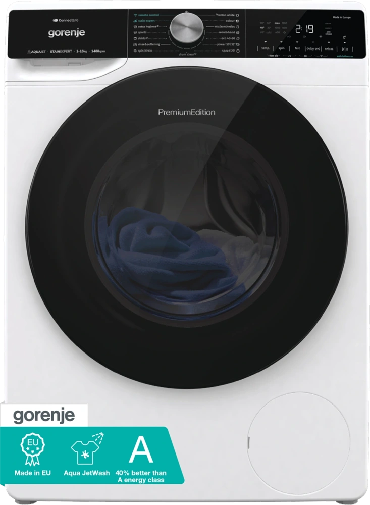 Gorenje WNS14A4TWIFI fehér, elöltöltős, max.1400ford., 10kg, mosógép