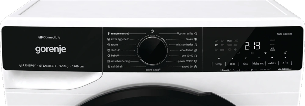 Gorenje WPNA14A3PWIFI fehér, elöltöltős, max.1400ford., 10kg, mosógép