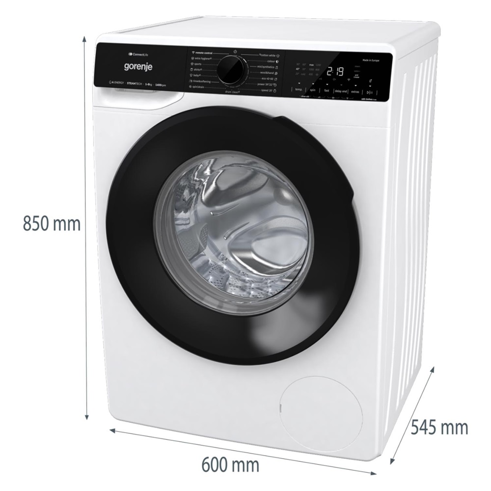Gorenje WPNA84APWIFI fehér, elöltöltős, max.1400ford., 8 kg, mosógép