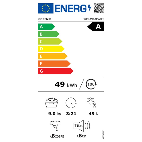 Gorenje WPNA94APWIFI elöltöltős mosógép
