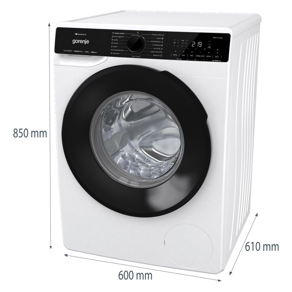 Gorenje WPNA94APWIFI fehér, elöltöltős, max.1400ford., 9 kg, mosógép