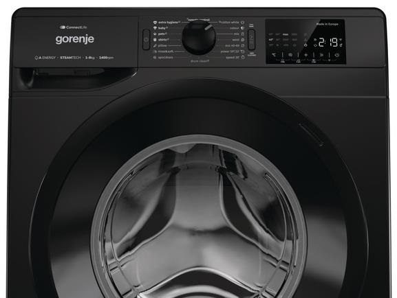 Gorenje WPNEI84A1SW/B fekete, elöltöltős, max.1400ford., 8 kg, mosógép