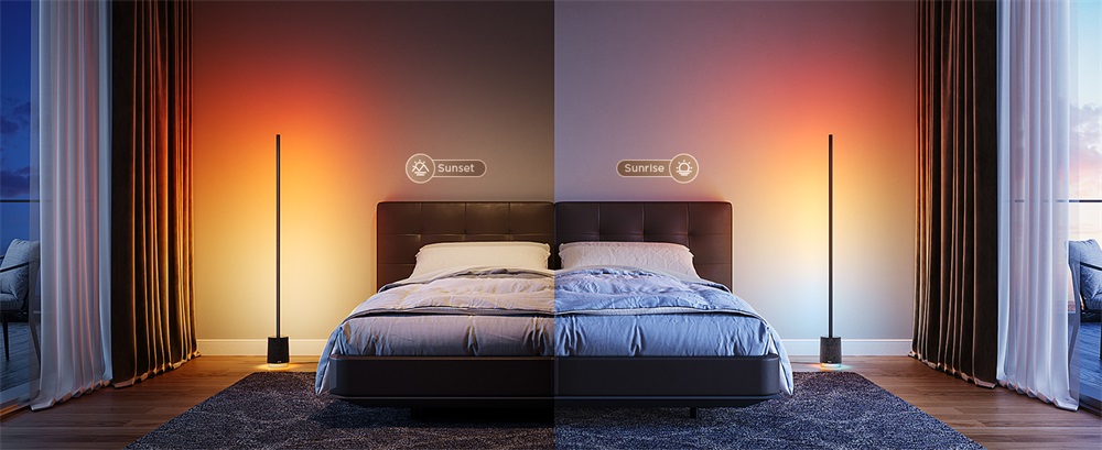 Govee GOVH6079 Lyra RGBICWW fekete sarok állólámpa hangszóróval