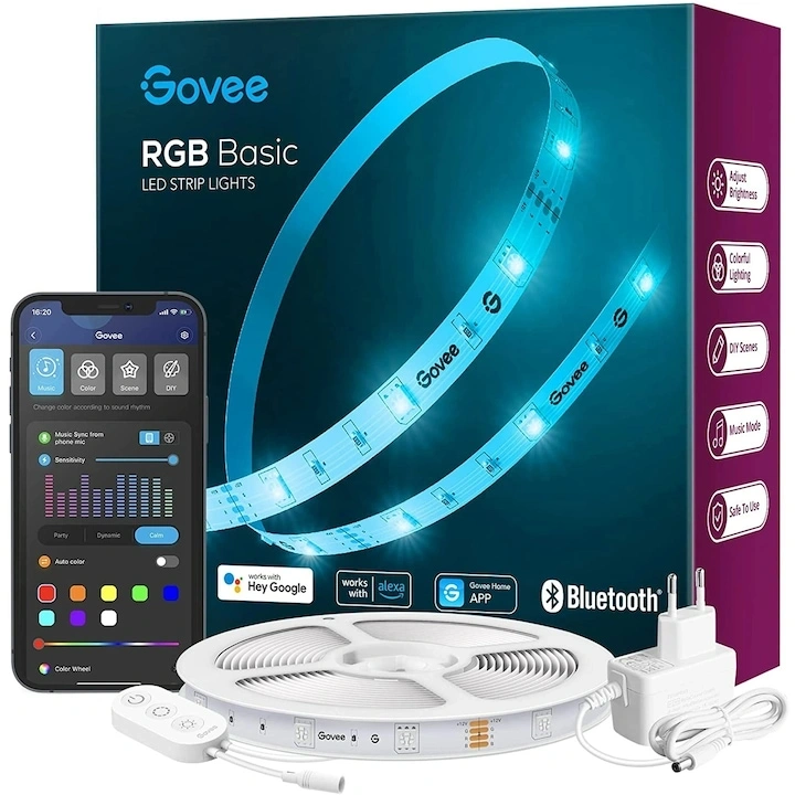 Govee GOVH615A 5m RGB WiFi/Bluetooth LED szalagfény