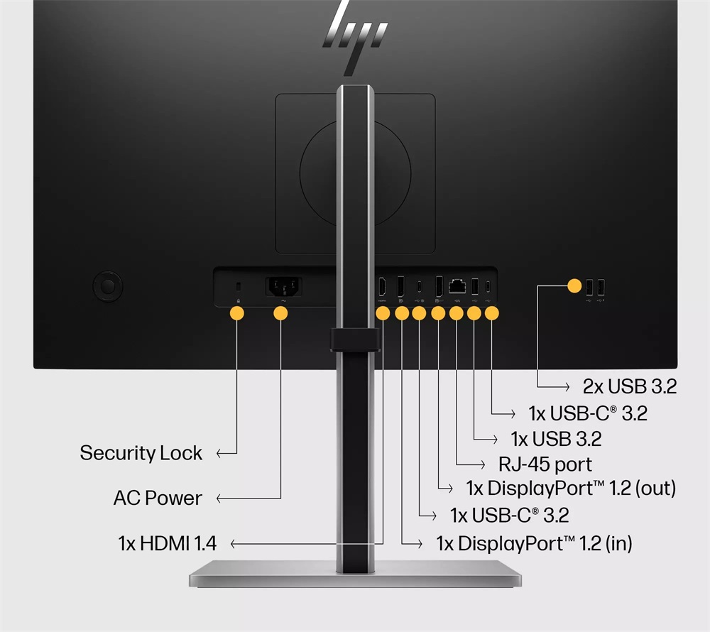 HP 23,8" E24u G5 FHD IPS USB-C/HDMI/DP/WEBCAM/USB fekete monitor (Használt A)