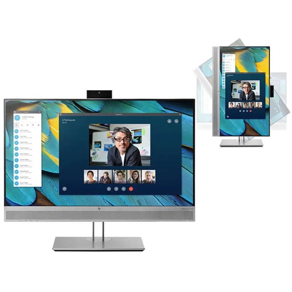 HP 23,8" EliteDisplay E243m FHD IPS VGA/HDMI/DP/USB/WEBCAM/hangszóró ezüst monitor (Használt A)