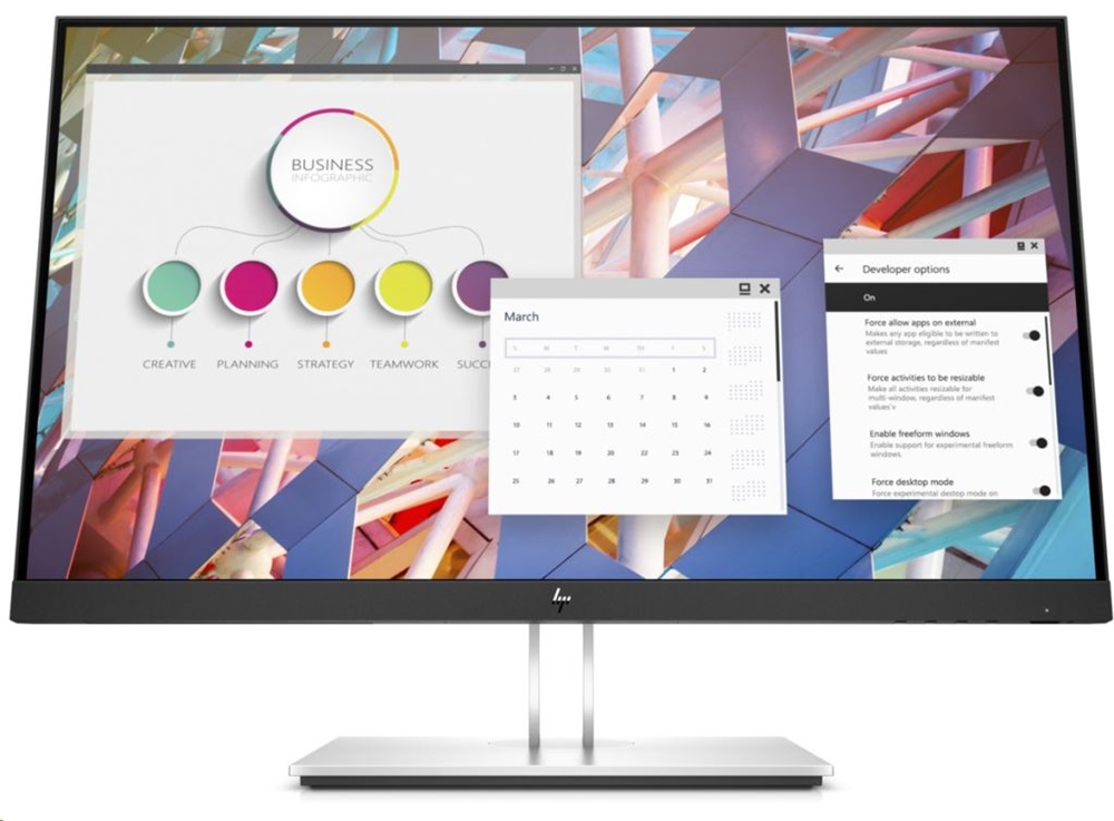 HP 24" E24 G4 FHD IPS VGA/HDMI/DP/USB fekete monitor (Használt A)