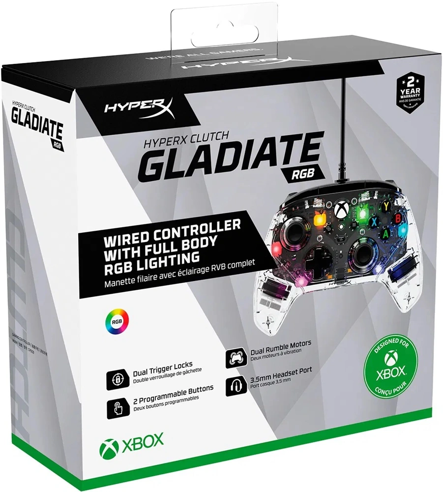 HP 7D6H2AA HyperX Clutch Gladiate PS5/Xbox One/Xbox Series vezetékes RGB kontroller