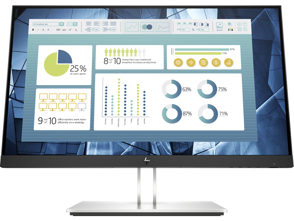 HP EliteDisplay E22 G4 FHD VGA HDMI DP fekete Monitor
