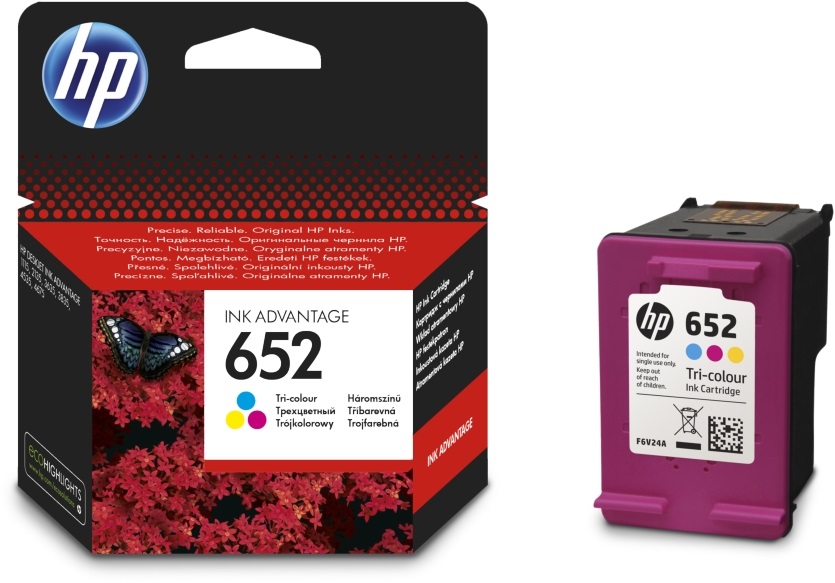 HP F6V24AE (652) háromszínű tintapatron