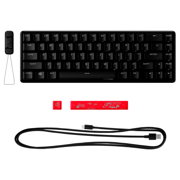 HP HYPERX Vezetékes Billentyűzet Alloy Origins 65 RGB Red - Mechanical Gaming Keyboard US, HKBO1T-RD-US/N