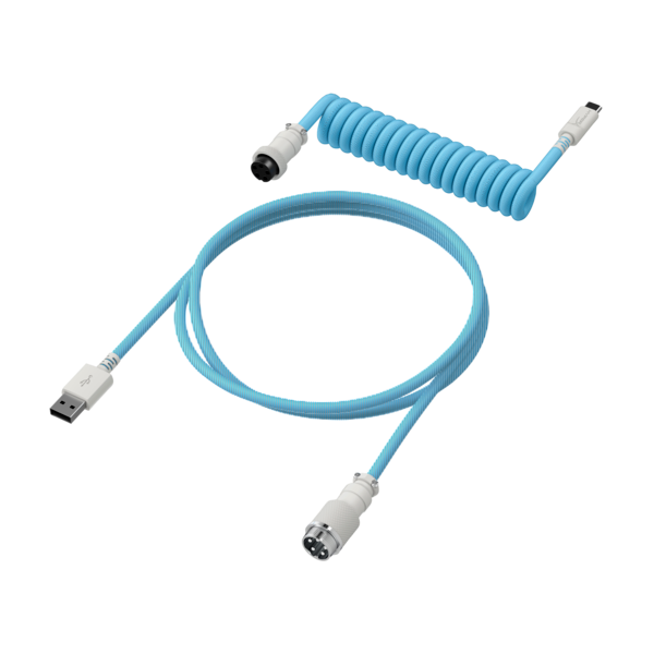 HP HYPERX világoskék/fehér USB-C spirálkábel