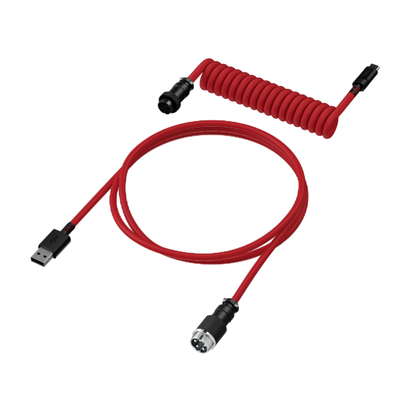 HP HYPERX vörös-fekete USB-C spirálkábel