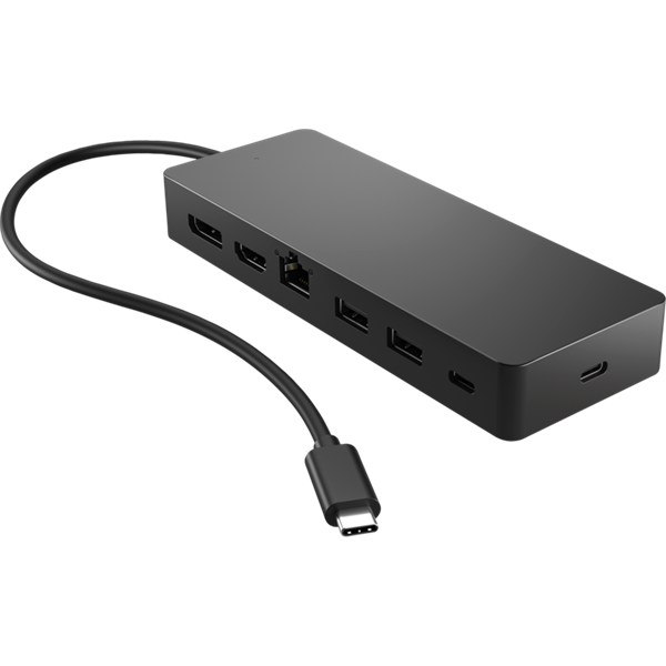HP Multiport Hub USB-C 7 portos 65W univerzális fekete notebook dokkoló állomás