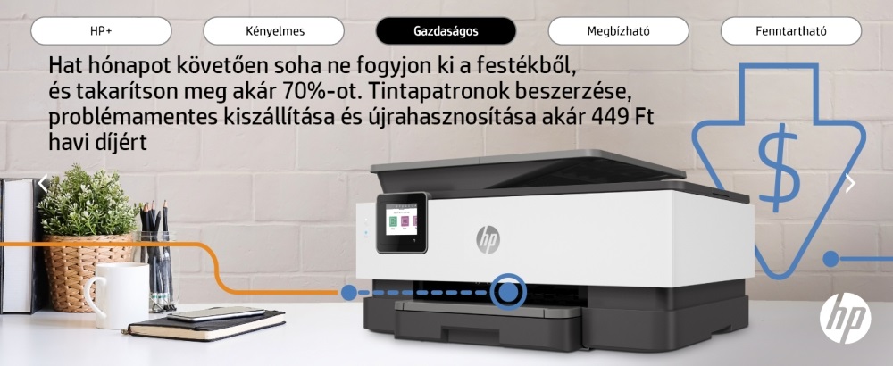 HP OfficeJet Pro 8022E All-in-One multifunkciós tintasugaras Instant Ink ready nyomtató (Újracsomagolt)
