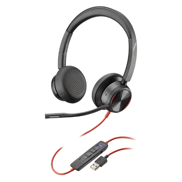 HP Poly Blackwire 8225 USB-C fekete headset