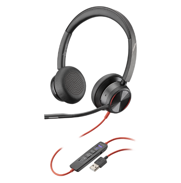 HP Poly Blackwire 8225 USB-C fekete headset