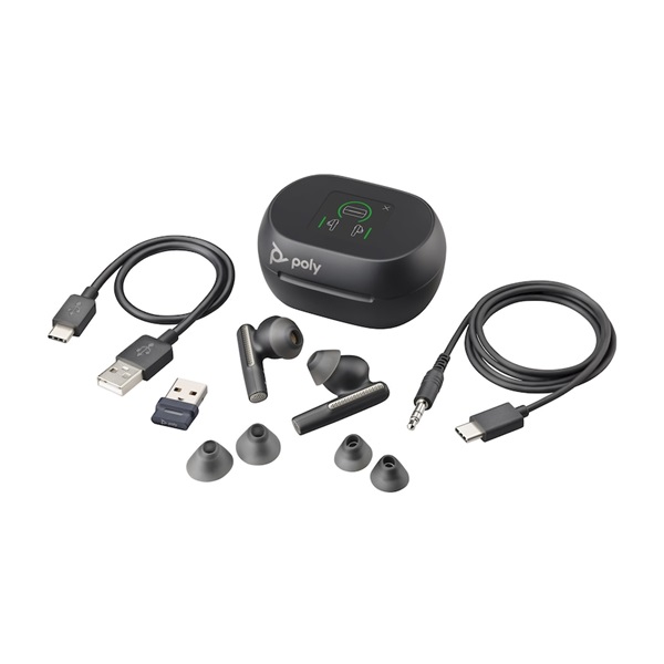 HP Poly Voyager Free 60+ UC True Wireless Bluteooth fekete fülhallgató