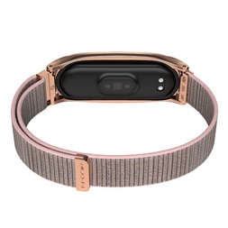 Haffner FN0213 Xiaomi Mi Smart Band 5/Band 6 Nylon rose gold rozsdamentes acél óraszíj