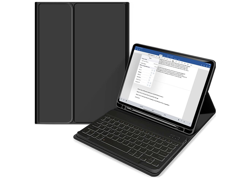 Haffner FN0374 Apple iPad 10.2 2019/2021 on/off funkcióval, Pencil tartóval, billentyűzettel védőtok