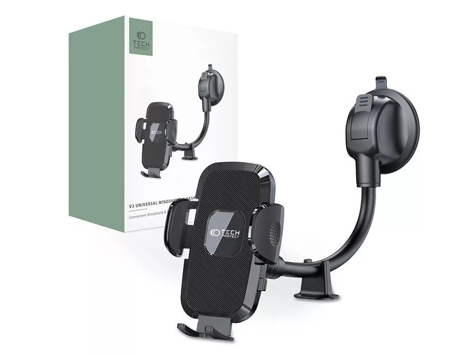 Haffner FN0451 V3W-D univerzális fekete műszerfalra/szélvédőre helyezhető autós tartó