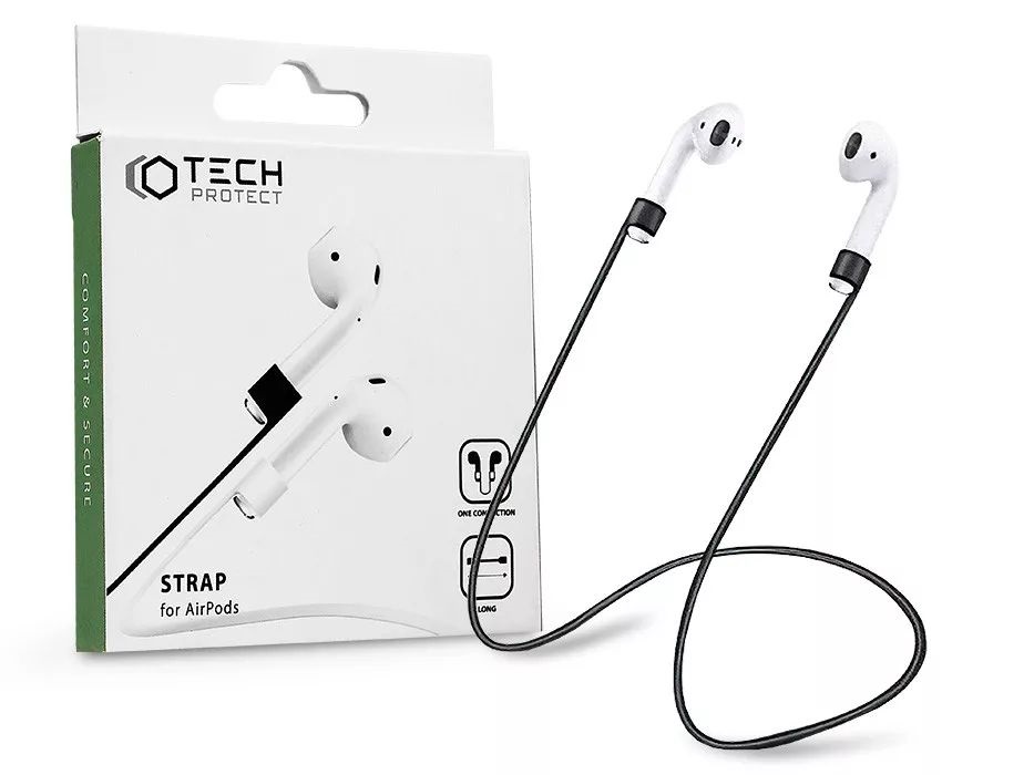 Haffner FN0540 AirPods fekete szilikon nyakpánt