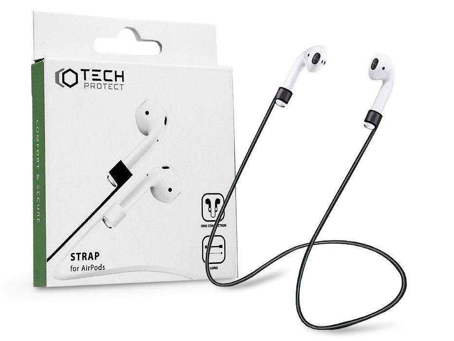 Haffner FN0540 AirPods fekete szilikon nyakpánt