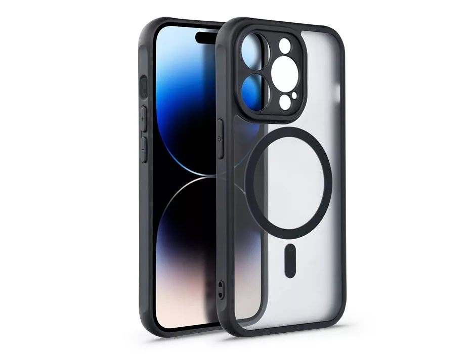 Haffner HF219504 Apple Iphone 15 Pro fekete/átlátszó Matte Mag szilikon hátlap