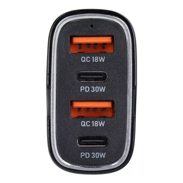 Haffner HF227301 66W 2xUSB C/2xUSB fekete szivargyújtós töltő adapter