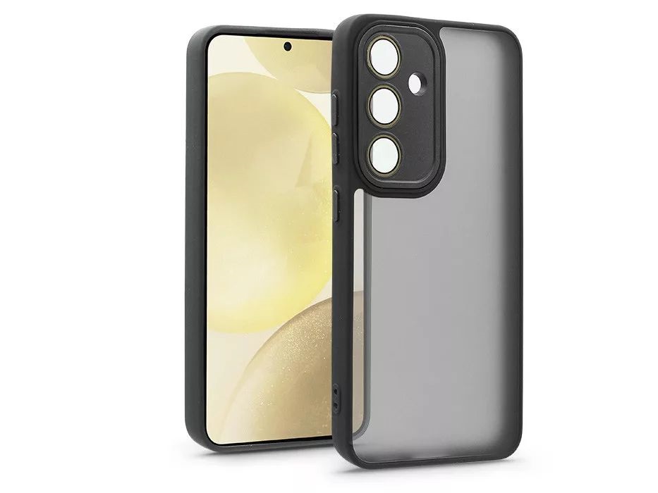 Haffner HF238420 Samsung Galaxy S24+ Variete fekete hátlap kameravédő peremmel, lencsevédő üveggel