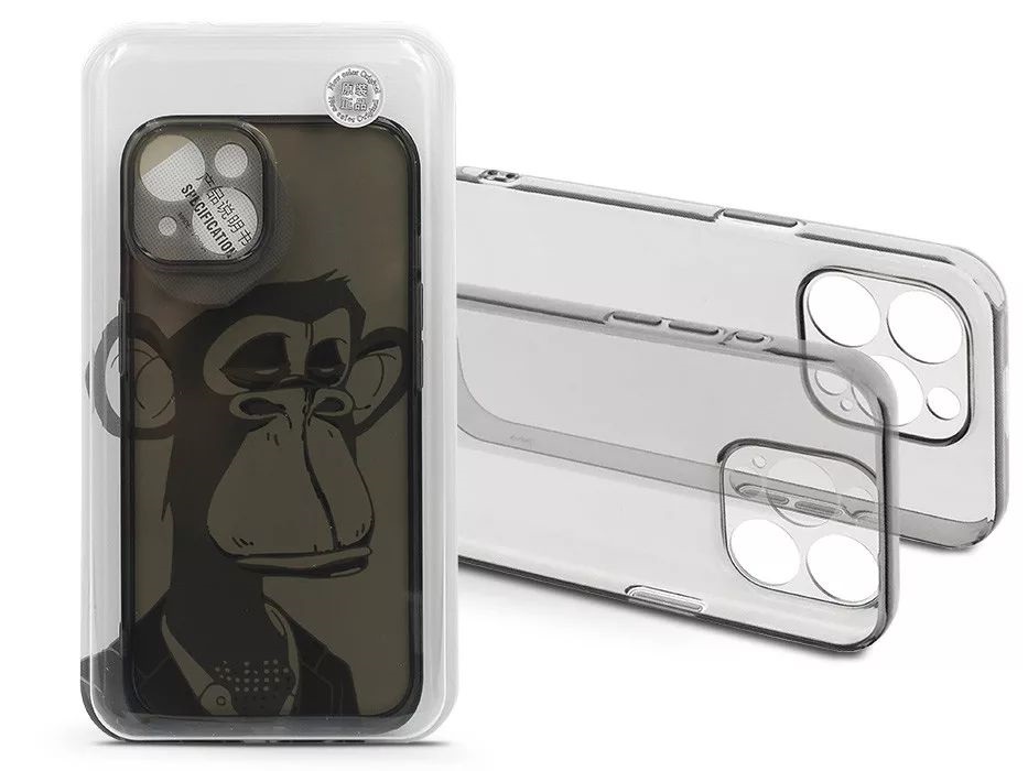 Haffner HF238949 Apple iPhone 15 Gray Monkey átlátszó szilikon hátlap