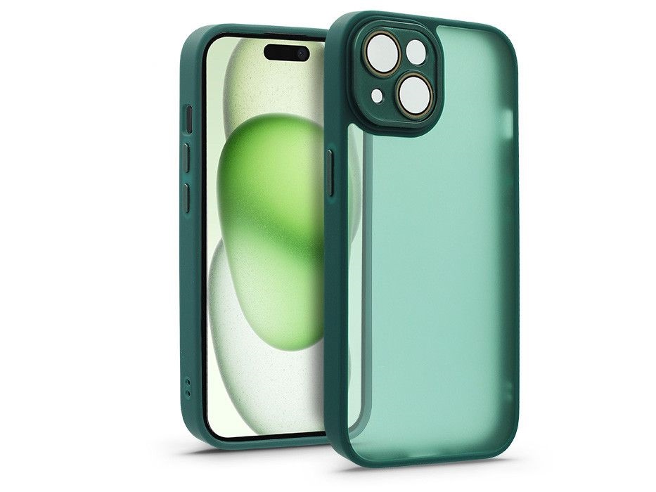 Haffner HF239618 Apple iPhone 15 Plus Variete sötétzöld hátlap kameravédő peremmel, lencsevédő üveggel