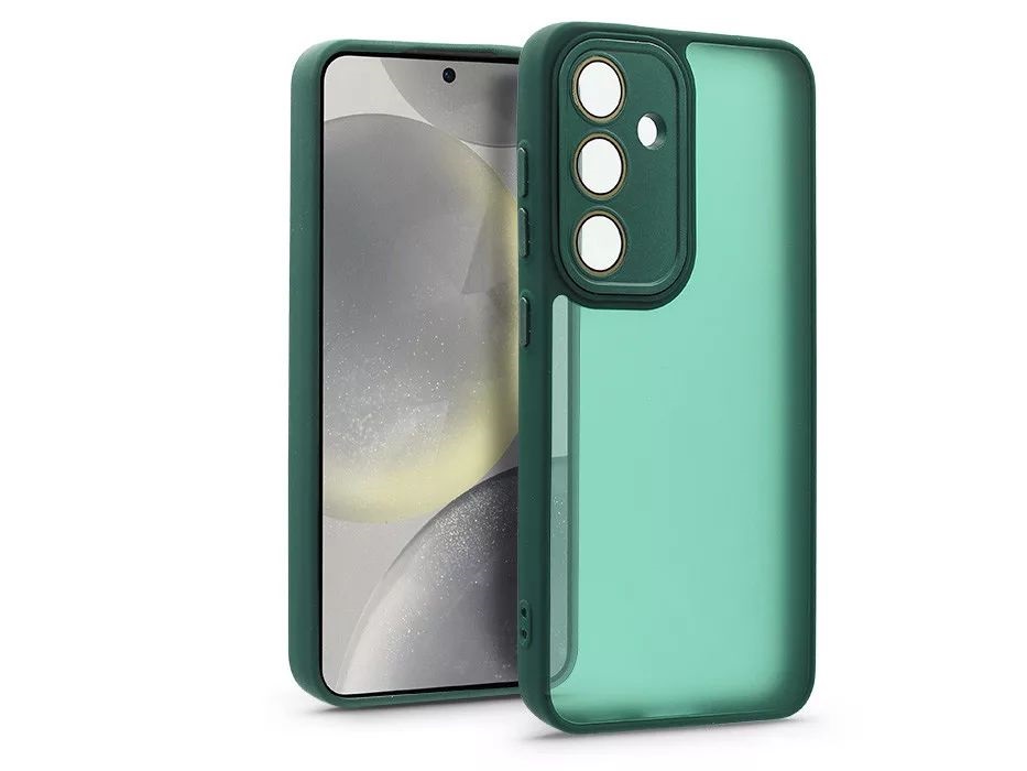 Haffner HF239717 Samsung Galaxy S24 Variete sötétzöld hátlap kameravédő peremmel, lencsevédő üveggel
